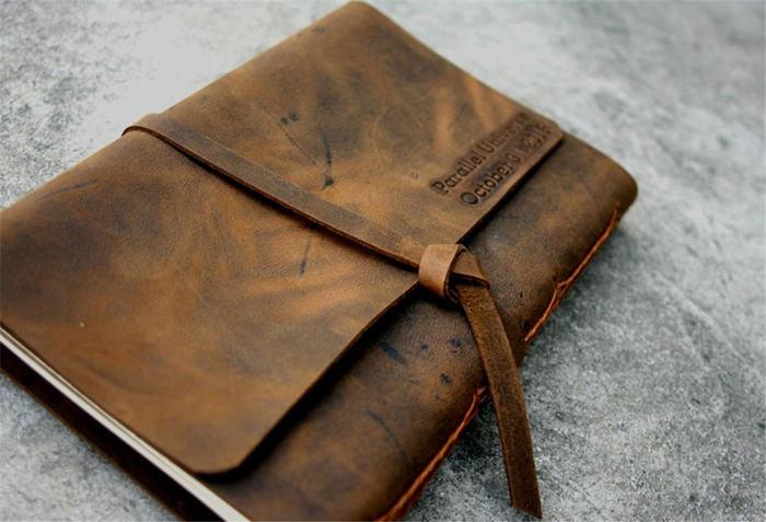 Handmade Leather Sketchbook Drawing Cover, Personalized Leather