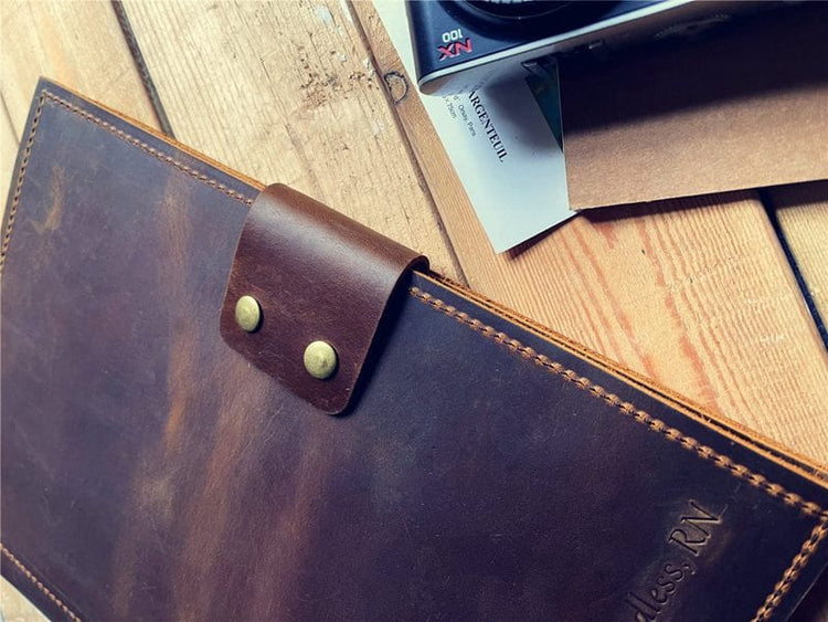 Vintage Personalized Zippered Pocket Refillable Leather Journal