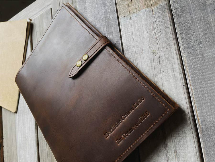 Personalizable Leather Macbook Air 15 M1 M2 Case Portfolio