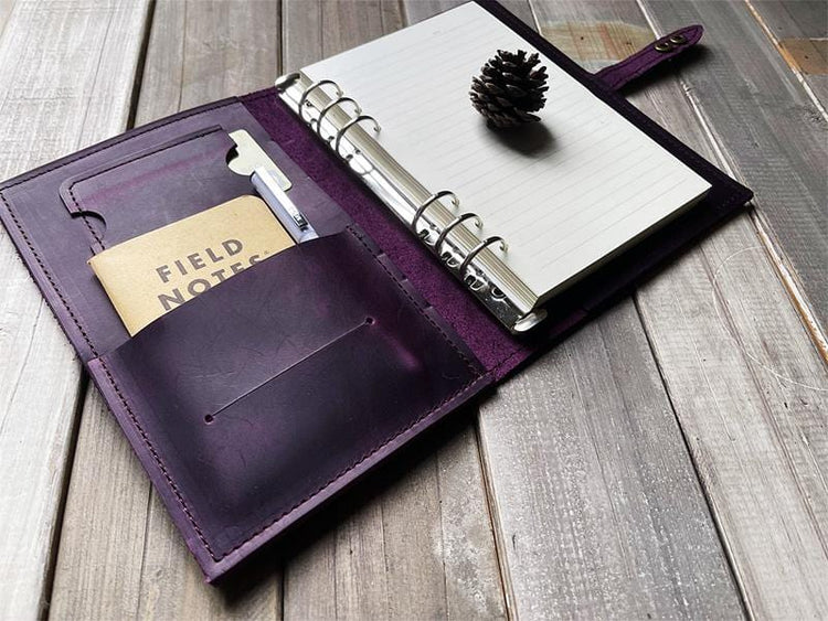 A4 Purple Refillable Leather Journal For Her