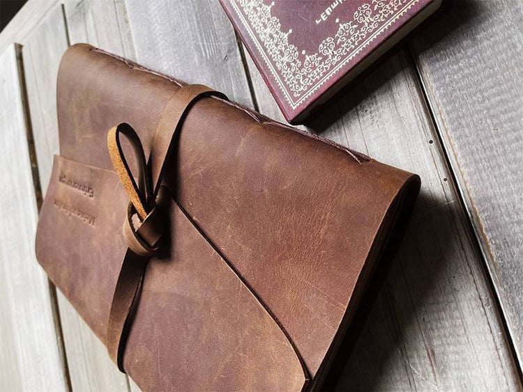 A5 Leather Hiking Journal Personalized