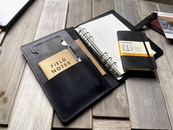 Refillable Black Leather Journal