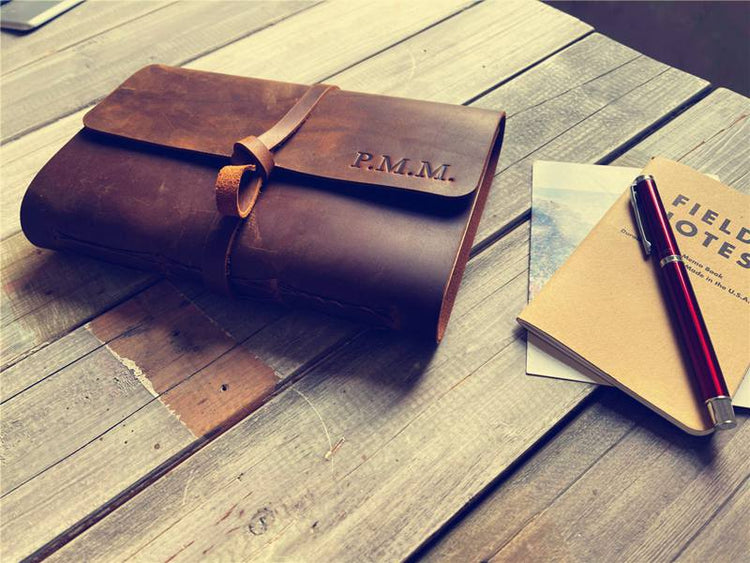 Mens Vintage Handmade Leather Bound Journal