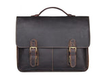 distressed coffee leather mens laptop briefcase