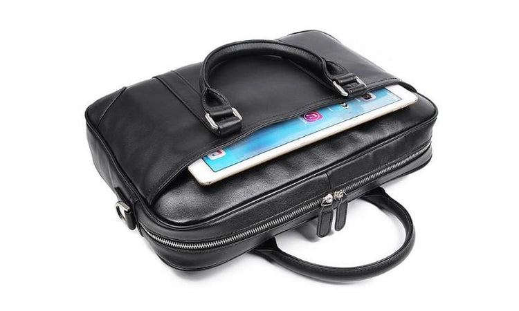 black leather laptop messenger bags for men