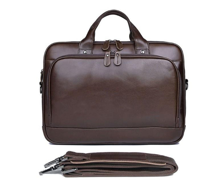Mens Business Large Leather Laptop briefcase
