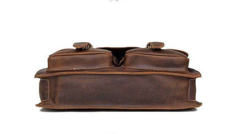 brown leather laptop shoulder bag