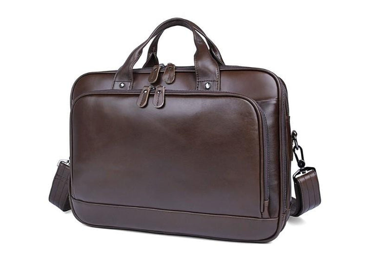 Mens Business Large Leather Laptop Bag