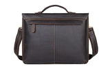 Coffee Leather Mens Laptop Bags Briefcase