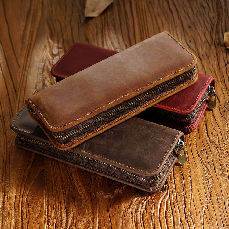 practical leather pen case box
