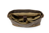 Mens Coffee Canvas and Leather Messenger Bag