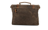 Mens Coffee Canvas and Leather Messenger Bag