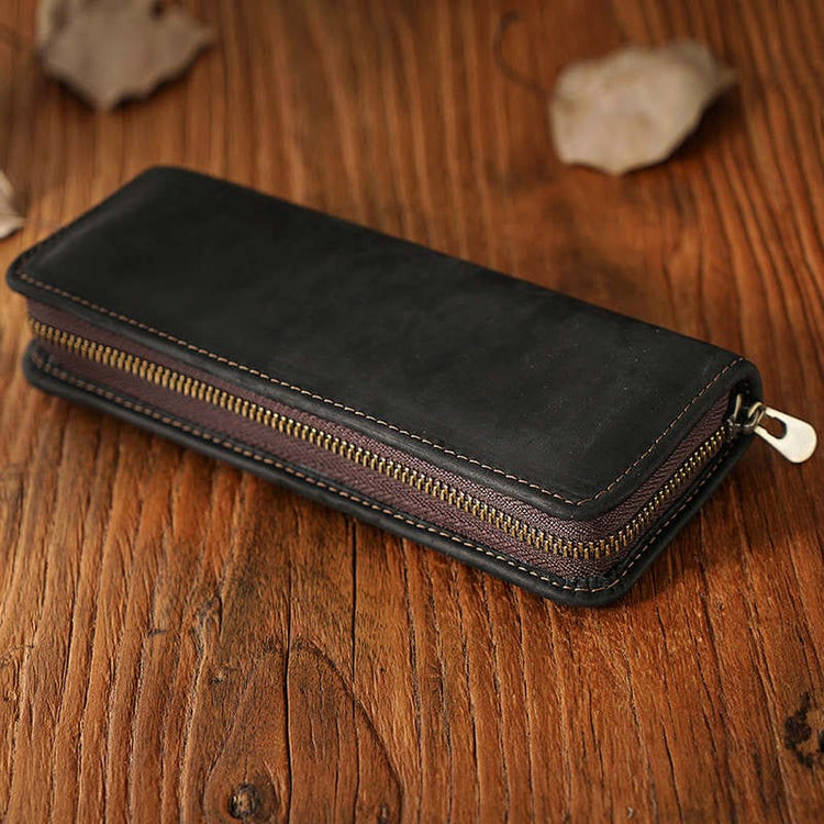black leather pencil box