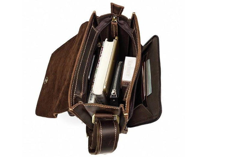 mens daily work leather messenger bag