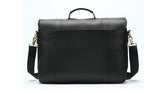 full grain leather black messenger bag