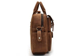 light brown leather weekender bag