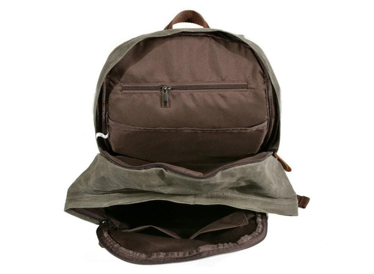 leather canvas backpack for men