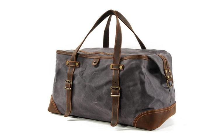 handmade leather canvas leather weekend duffel
