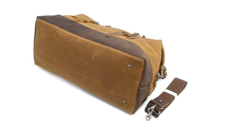 waxed canvas travel luggage bag