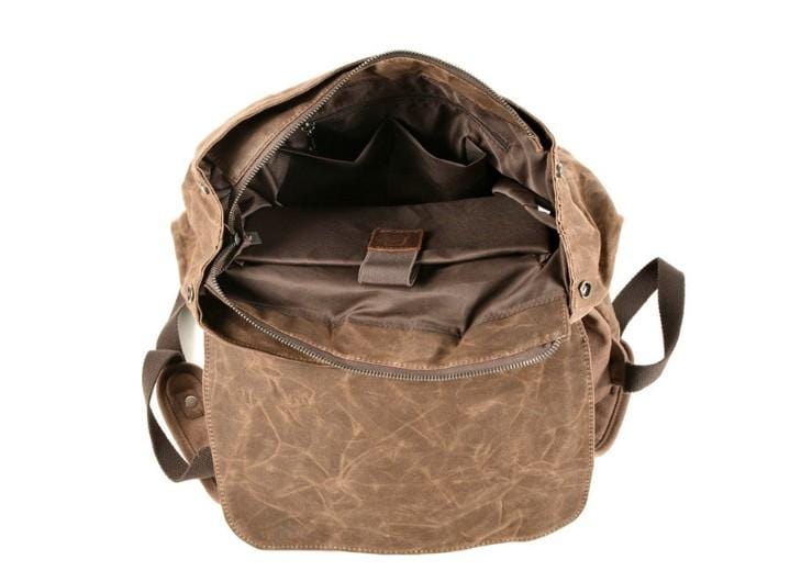 brown canvas convertible backpack rucksack
