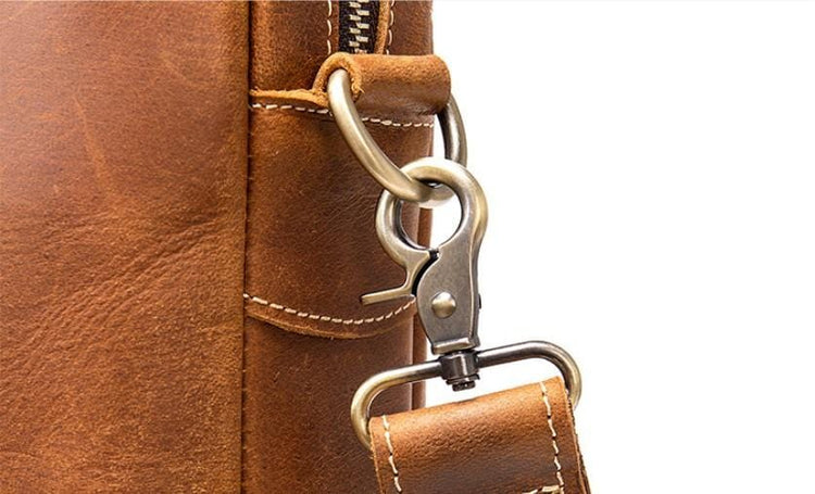 Sac porte-documents en cuir vintage pour homme marron