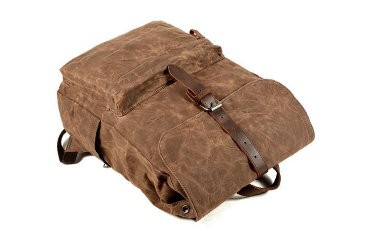 brown canvas convertible backpack rucksack
