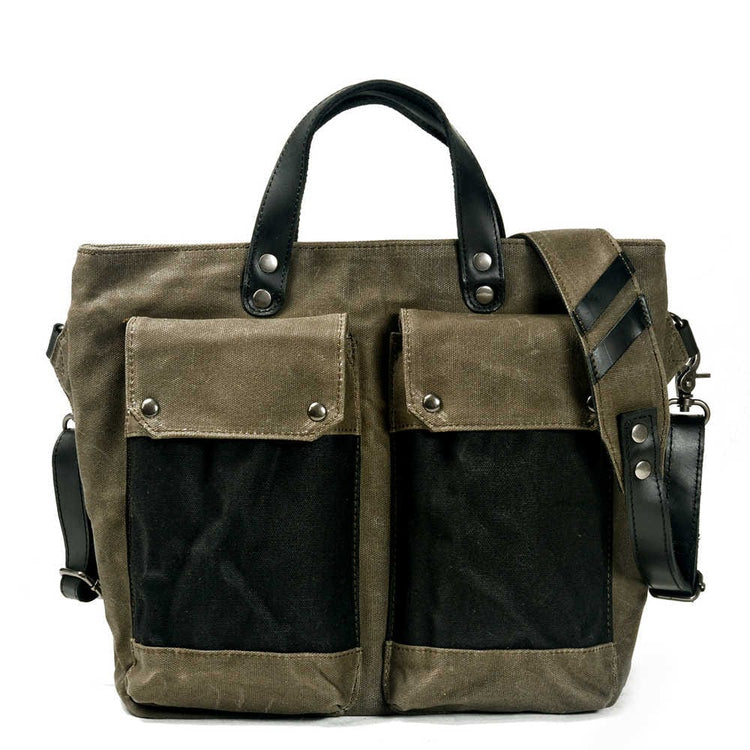 army green canvas tote bag