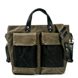 army green canvas tote bag