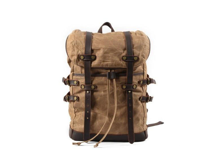 canvas and leather backpack purse