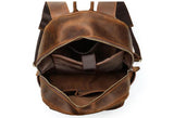 distressed brown womens high school leather backpack