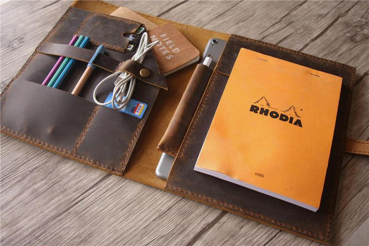 personalized leather portfolio bag
