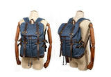 blue canvas backpack bags