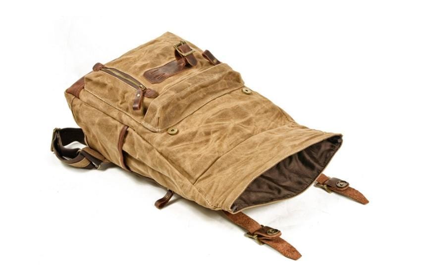 Leather Canvas Backpack Purse Bag