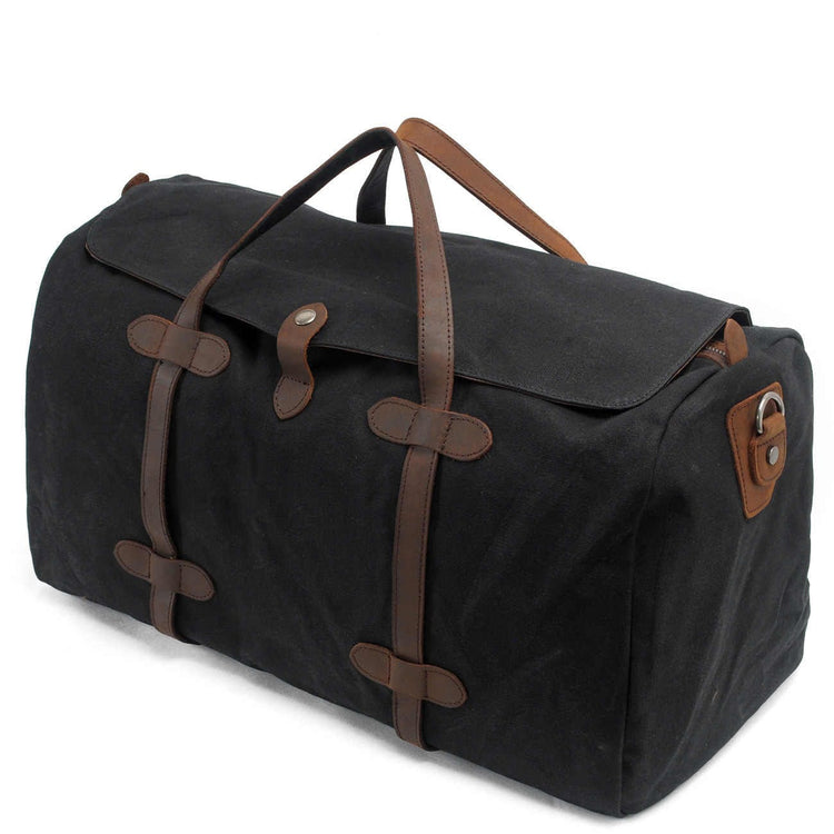 black canvas duffle bag weekender gym