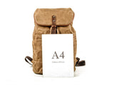 brown Canvas & Leather Backpack Bag 