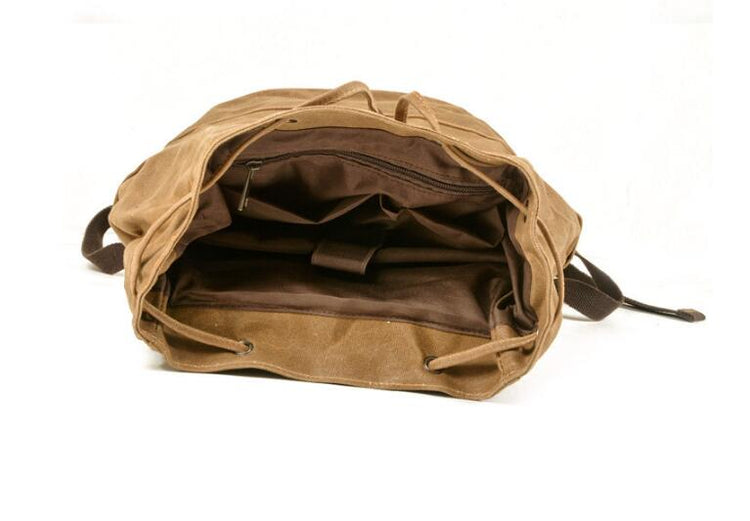 womens Canvas & Leather Backpack Bag