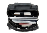 black leather laptop backpack for travel