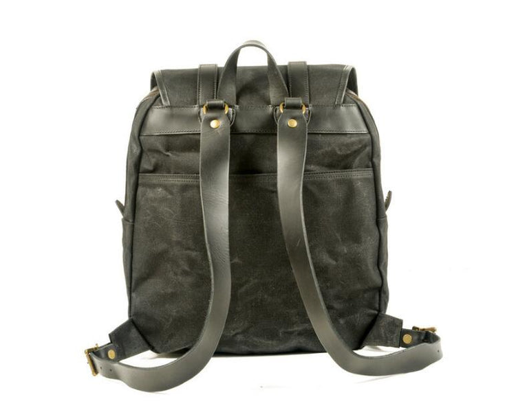 Large Womens Black Canvas Backpack Bag