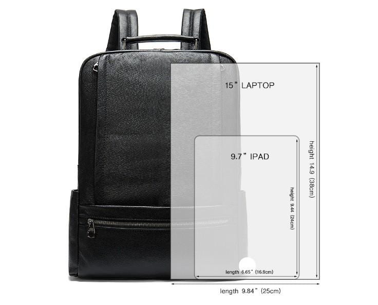 mens leather laptop backpack