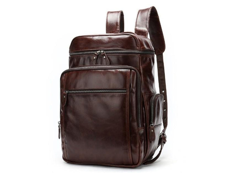 Men's Luxury Brown Leather Backpack