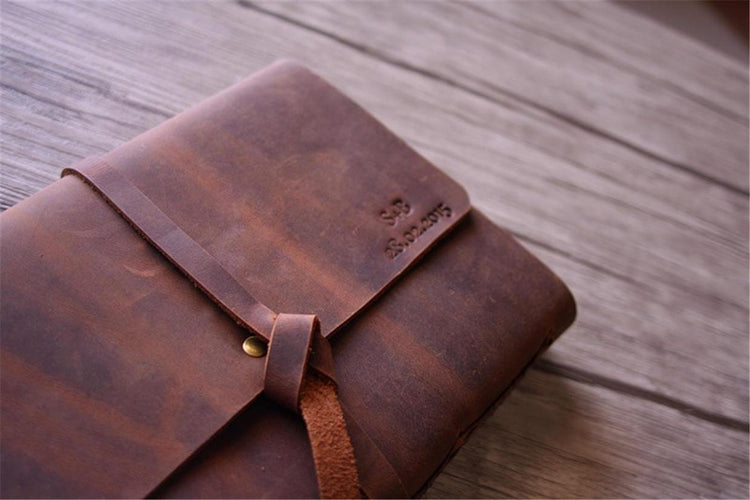 Personalized Leather Memorial Service Guest Book