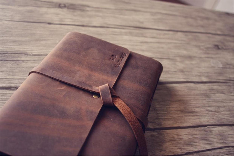 custom Leather Memorial Service Guest Book