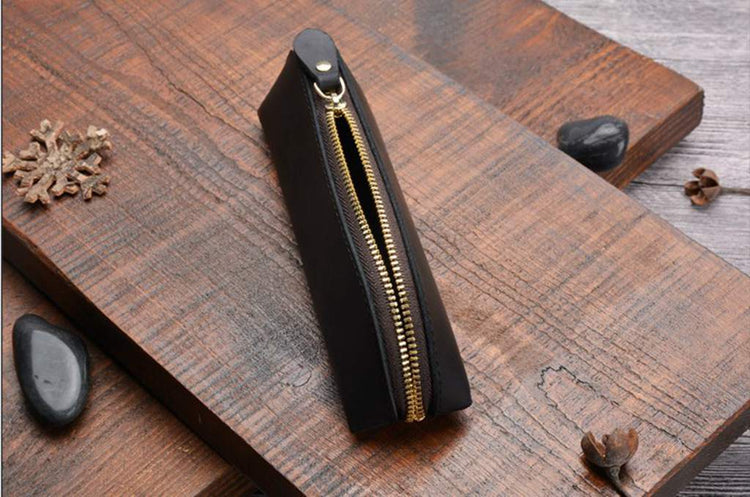 Benutzerdefinierte Bleistifthalter aus schwarzem Leder