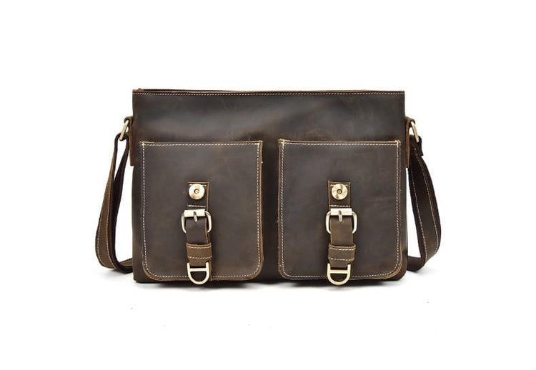 artisan leather messenger bag