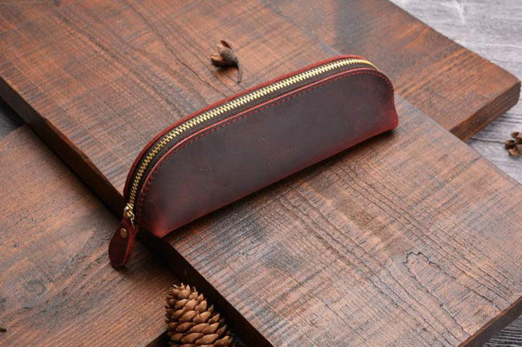 Benutzerdefinierte Bleistifthalter aus schwarzem Leder