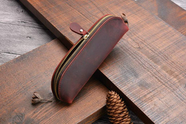 Benutzerdefinierte Bleistifthalter aus schwarzem Leder