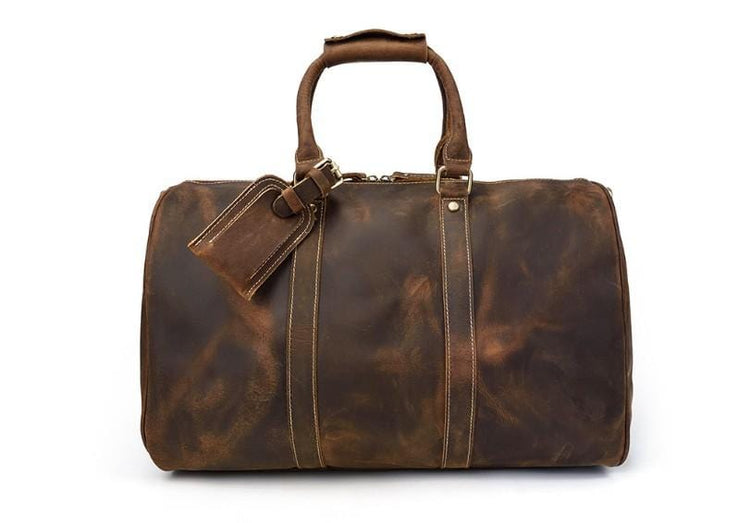 vintage leather luggage bag