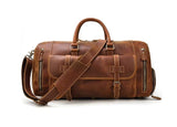 mens leather weekend luggage bag for travel