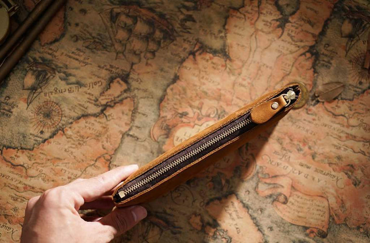 brown Leather Pen & Pencil Cases