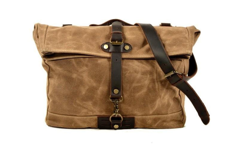 women's canvas crossbody messenger handbag in khaki
